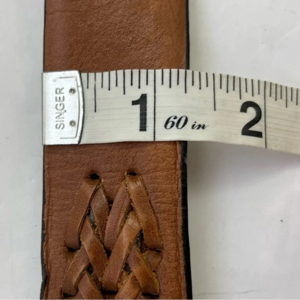Columbia Tan Leather Braided‎ Woven Size 38 Men’s Belt